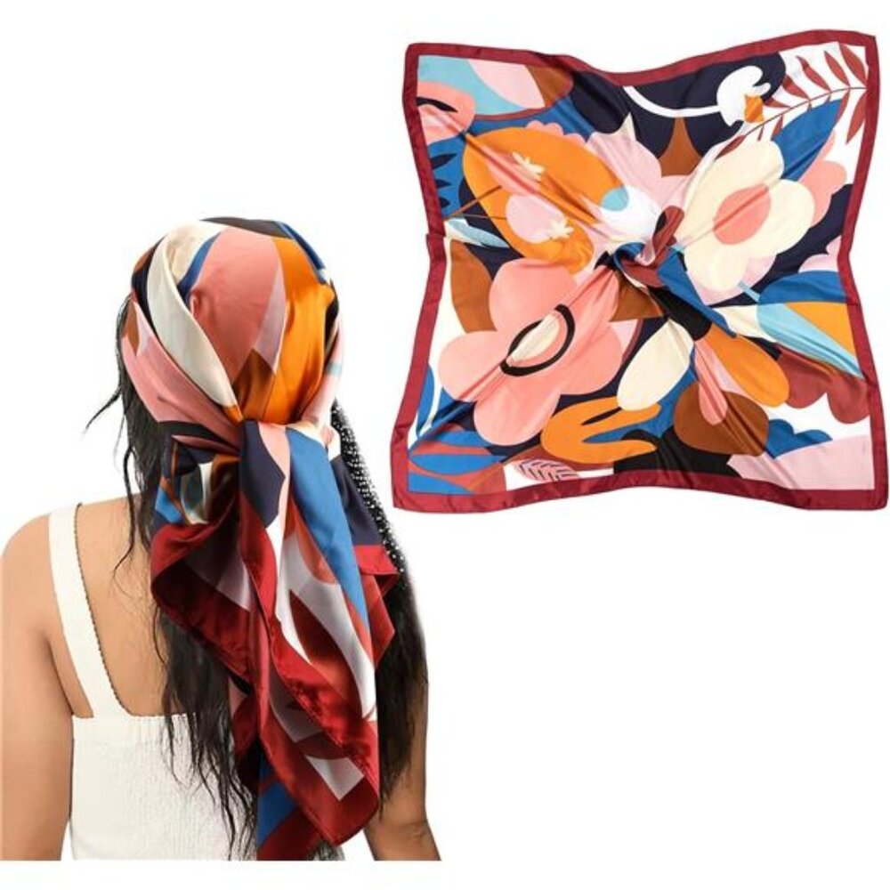Womens Silk Head Scarf Satin Hair Bandana Wrap Square Scarf Hair Accessory